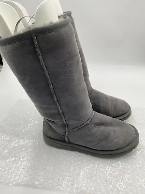 UGG AUSTRALIA Size W6 Gray  Classic Tall Sheepskin Winter Women’s Boots • $20