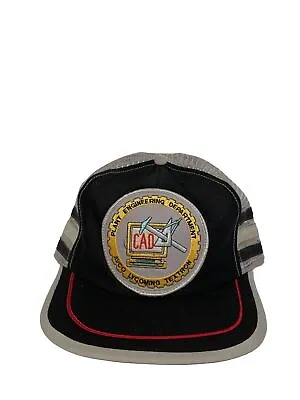 Vintage 80’s 3 CAD Stripe Plant Engineering Department SnapBack Trucker Hat • $29.99