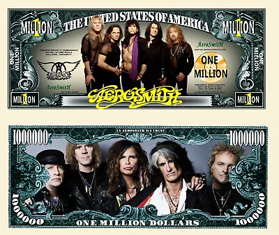 Aerosmith Million Dollar Bill Play Funny Money Novelty Note + FREE SLEEVE • $1.69