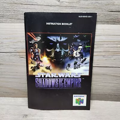 Star Wars Shadows Of The Empire For Nintendo 64 N64 Instruction Manual Only • $9.95