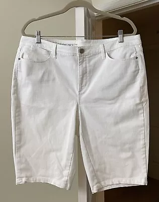 Talbots Flawless High-Waist Jegging Crop White Stretch Artsy Women's 16W Plus • $16.99