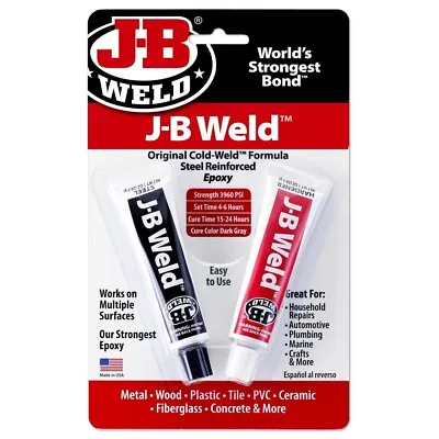$15.95 • Buy JB WELD - Original Cold Weld Two-Part Epoxy Strong Bond - 2X Tubes - 8265-S