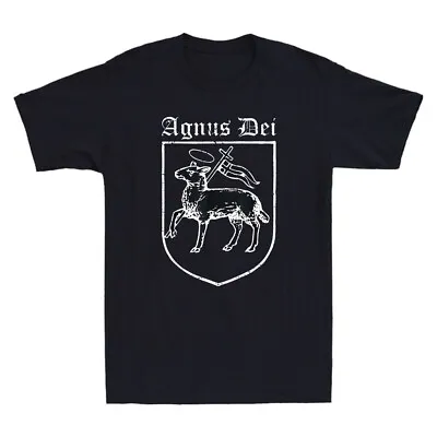 Agnus Dei Jesus Lamb Of God Traditional Latin Mass Catholic Retro Men's T-Shirt • £13.99