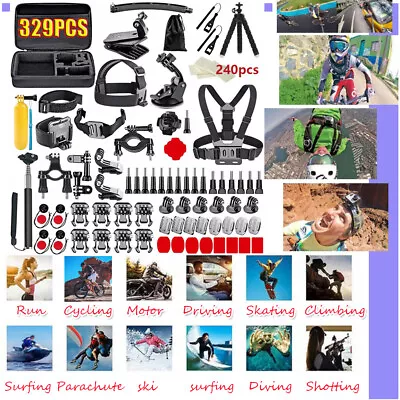 $45.89 • Buy 329x Accessories Mount Case Pack Kits For Gopro Hero 11 10 9 8 7 DJI SJCAM AKASO