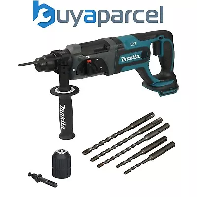 Makita DHR241Z 18V LXT SDS Lithium 3 Mode SDS+ Rotary Hammer Drill + Chuck +Bits • £168.99