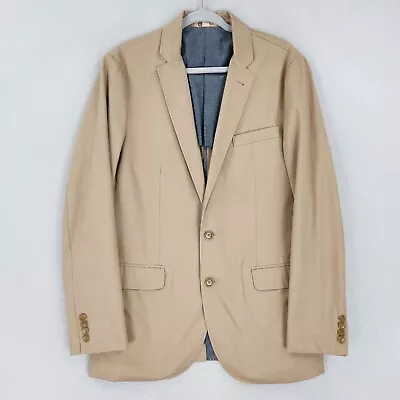 J Crew Jacket Mens Medium Khaki Tan Ludlow Blazer Suit Coat Career Classic • $34.24