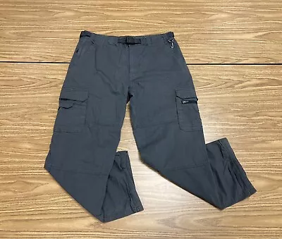 BC Clothing Lined Cargo Pants Men’s Large 36x30 Dark Grey Stretch Belted Zippers • $18.50