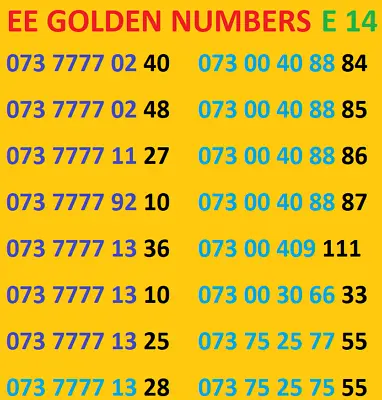 £19.99 • Buy New EE UK GOLD VIP BUSINESS EASY MOBILE PHONE NUMBER SIM CARD
