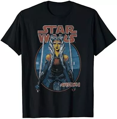 Star Wars Classic Ahsoka Tano Twin Sabers Vintage Portrait T-Shirt • $17.99