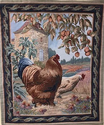 Manual Woodworkers And Weavers “Le Poulets” Tapestry 34” W X 40” H • $38