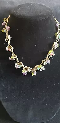 Vintage Mary DeMarco Colorful Goldtone Necklace • $99