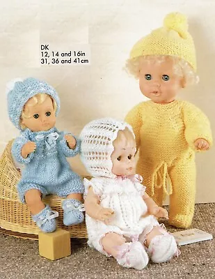 £2.99 • Buy Doll Boy Girl Clothes Knitting Pattern In DK. Includes Tiny Tears Size Doll.