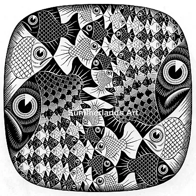 £24.99 • Buy MC Escher Fishes Giclee Fine Art Print Paper Or Canvas Large Various Size