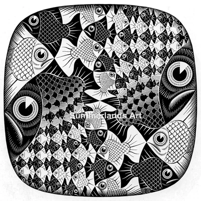 £24.99 • Buy MC Escher Fishes Giclee Fine Art Print Paper Or Canvas Large Various Size