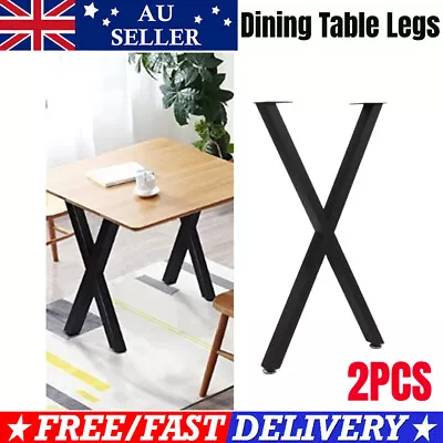 2x Table Legs DIY Coffee Dining Table Steel Metal Industrial Desk Bench X-Shape • $81.98