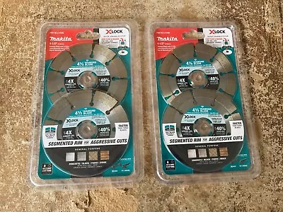 Makita Angle Grinder Diamond Blade XLOCK  4 1/2 Inch 7/8 Arbor E-07200 2 Pack X2 • $19.97