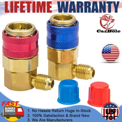 $11.99 • Buy 2PCS R134A Quick Connector Adapter Coupler Auto A/C Manifold Gauge Low/ High HVA