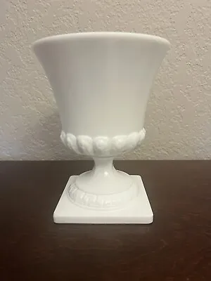 E.O. Brody Co. Vintage White Milk Glass 7” Tall Footed Vase/Planter/ Grecian Urn • $16.99