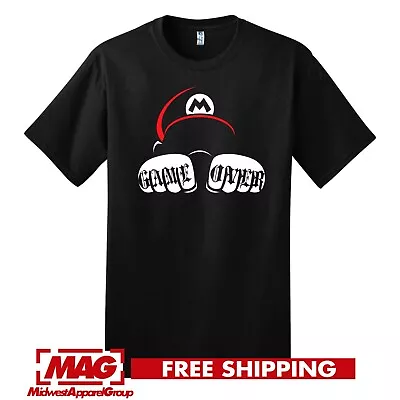 GAME OVER SUPER MARIO T-SHIRT Parody Black Sweatshirt Videogame Gaming Nintendo • $21.99