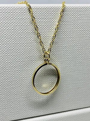£129 • Buy Genuine 9ct Yellow Gold Sovereign Pendant Mount Necklace 18  New