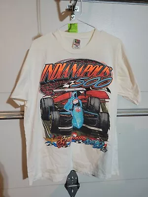 1999 Indianapolis Indy 500 White Heavyweight T-shirt Size XL 22 X29 Winners Back • $25.49