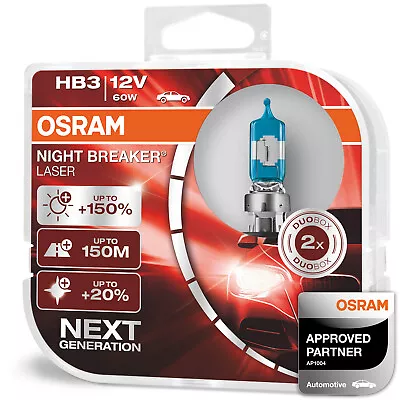 OSRAM Night Breaker Laser +150% HB3 / 9005 Car Headlight Bulbs (Twin) • $28.49