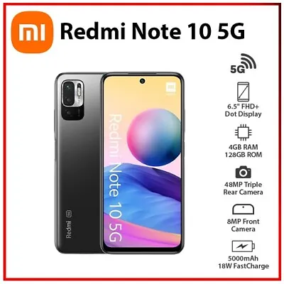 (Unlocked) Xiaomi Redmi Note 10 5G 4GB+128GB GREY Dual SIM Android Mobile Phone • $455