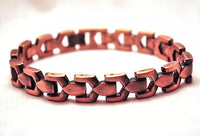 Mens 8.75 In. Copper Bullet Healing Magnetic Therapy Link Bracelet: For Pain! • $16.99