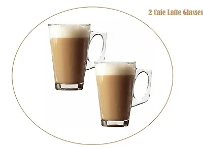 £5.96 • Buy Cafe Latte Glasses 240ml Cups Mugs Tea Coffee Cappuccino Glass(Set Of 2-4-6)