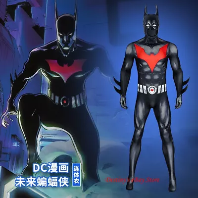 Men Comic Batman Beyond Cosplay Jumpsuit Costumes Bodysuit Mask Helmet Halloween • $43.34