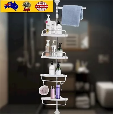 4 Tier Luxury Telescopic Spring Adjustable Bathroom Shower Caddy Corner Shelf AU • $28.99