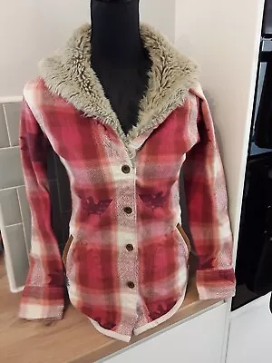 Superdry Sioux Thunderbird Jacket Red Plaid Check Navajo Size S • £22.50