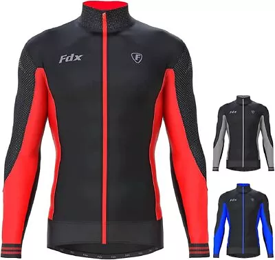 FDX Mens Thermodream Cycling Jersey Full Sleeve Thermal Roubaix Cycling Jacket • $67.49