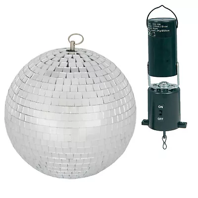 QTXLightweight Silver Mirror Dance Disco Party DJ Ball 150mm 6  And Motor • £16.99