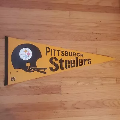 Vintage 1970s Pittsburgh Steelers NFL Football Pennant 2 Bar Helmet Felt NICE • $24.95