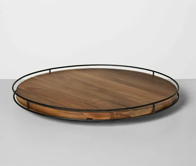 Hearth And Hand Magnolia 18” Acacia Wood Lazy Susan Rotating Serve Tray X-LARGE • £86.79