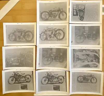 1913 INDIAN MOTORCYCLE Vintage 1960's SNAPSHOT PHOTOS Of Book Pages For Research • $10