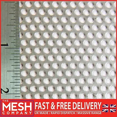 Stainless Steel Round (3mm Hole X 5mm Pitch X 1mm Thick) Perforated Mesh Sheet • £18.99