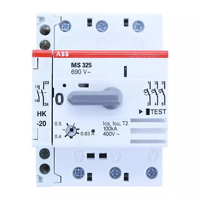 Abb Ms325-0.63hk20 Ms325-0.63 Ms325 Manual Motor Starter & Contact Block • $38.99