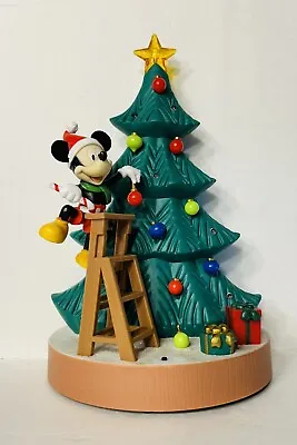 Disney Christmas Animated Mickey Mouse Decorating The Tree Music LED Lights • $24.99