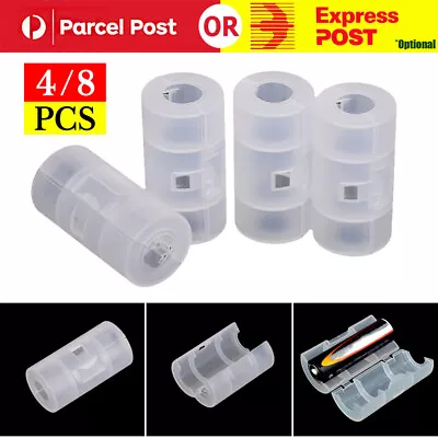 4/8pcs AA To C Adapter Box Size Durable Case Cell Shell Battery Converter Holder • $8.27