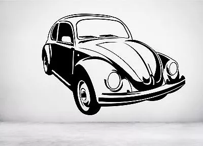 Classic VW Volkswagon Beetle Car Wall Art Decal Sticker. Any Colour & Size. • $1.36
