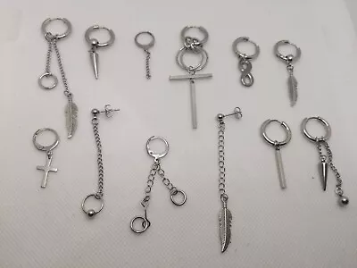 £2.99 • Buy 1pc Single Charm Dangle Earring Unisex Cross Hinged Stud Hip Hop Punk K-Pop Men 