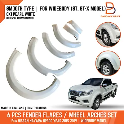 Qx1 Pearl White Fender Flares Arch For Navara Np300 D23 St St-x Widebody 15-19 • $599.45