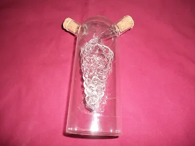 Clear Glass Oil And Vinegar Bottle Server With Grapes Inside- Charming & Unique • $9.99