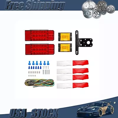 2set Rear Trailer Truck Turn Brake Light Set With Side Lights Kits 12v US • $36.99