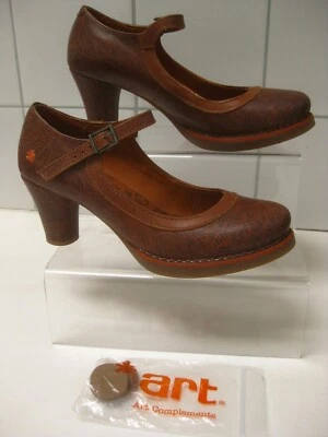 £74.99 • Buy The ART COMPANY Shoes MARY JANES COURT Heels Brown Leather Worn Once