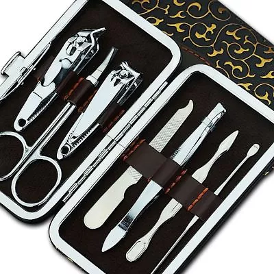 7pcs Pedicure / Manicure Set Nail Clippers Cleaner Cuticle Grooming Kit Gold • $7.45