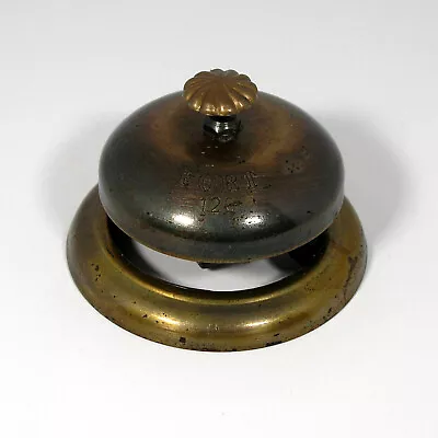 Vintage Fort 120 Brass Bell Front Service Desk Hotel Counter Service Bell- Works • $22