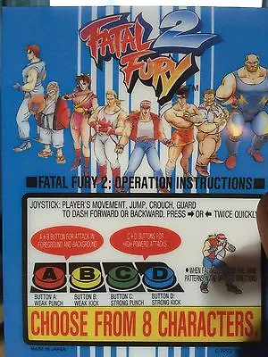 Fatal Fury 2 Neo Geo Mini Arcade Marquee • $9.95